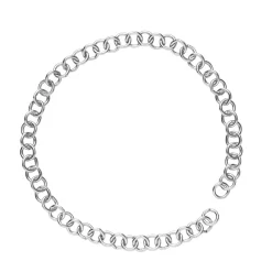 18 cm lang sølvfarvet ringkæde til armbånd, smykkekæde med runde led