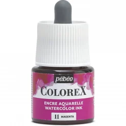 Colorex Watercolor Ink 45 ml Magenta – bøtte med akvarelblæk og pipette