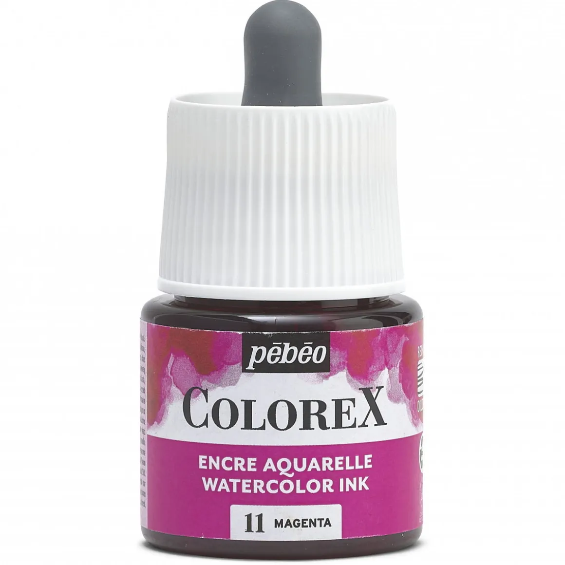 Colorex Watercolor Ink 45 ml Magenta – bøtte med akvarelblæk og pipette