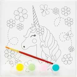 Colouring Canvas Kit Unicorn – komplet malerkit til at male en smuk enhjørning