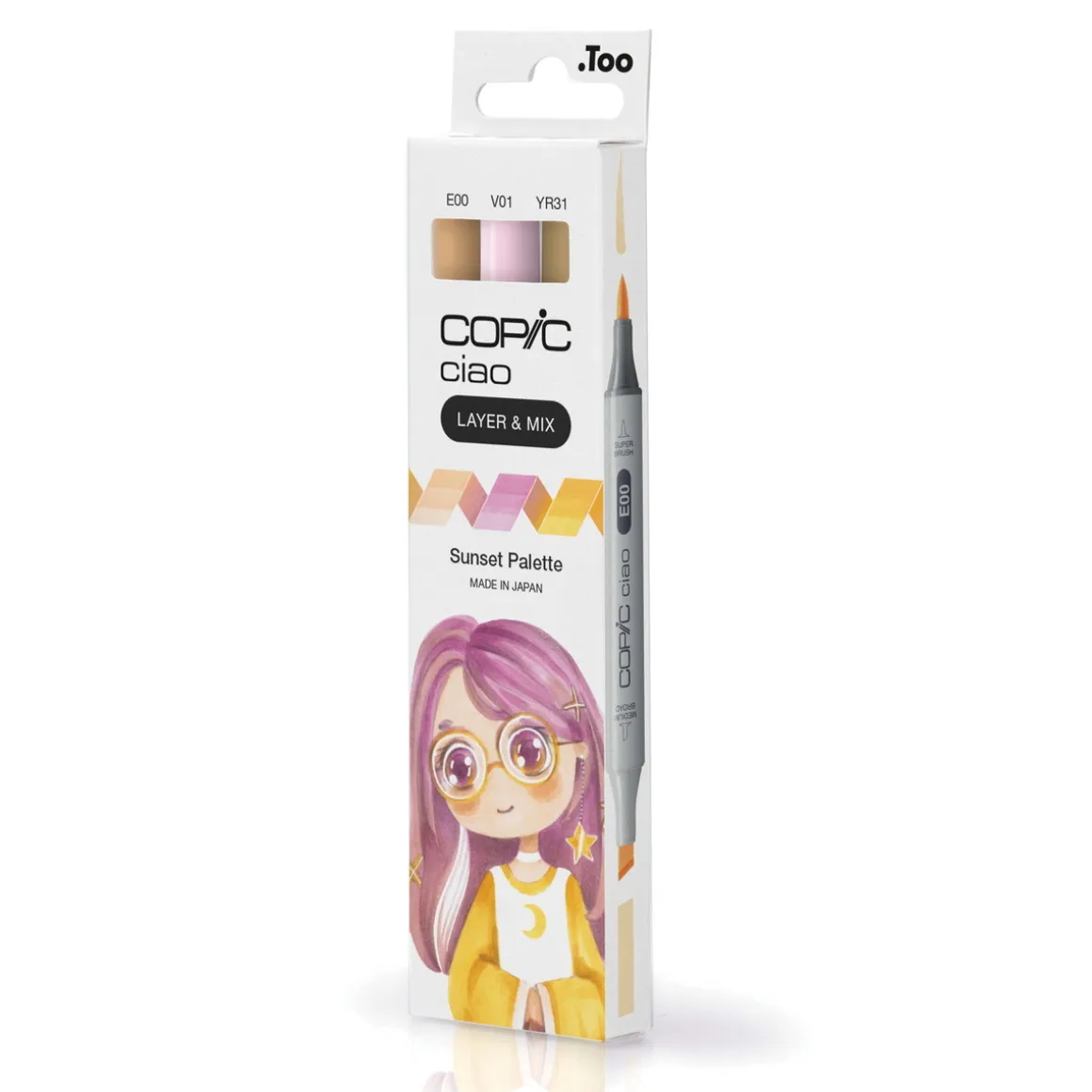 Copic Ciao markers med dobbeltspids, 3-pak – Sunset palette