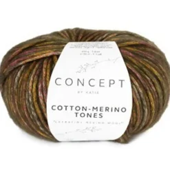 Cotton Merino Tones 50 g olivengrøn og brun