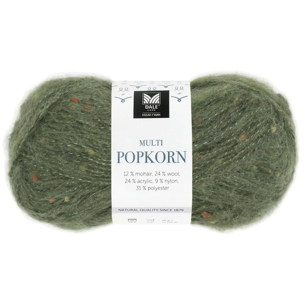 Dale Multi Popkorn fra House of Yarn, 50 g mosgrøn – alsidigt effektgarn
