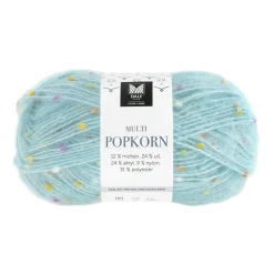 Dale Multi Popkorn fra House of Yarn, 50 g lys turkis – alsidigt effektgarn