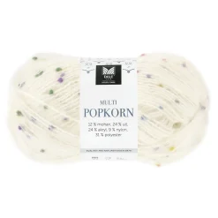 Dale Multi Popkorn fra House of Yarn, 50 g hvid – alsidigt effektgarn