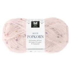 Dale Multi Popkorn fra House of Yarn, 50 g lys rosa – alsidigt effektgarn