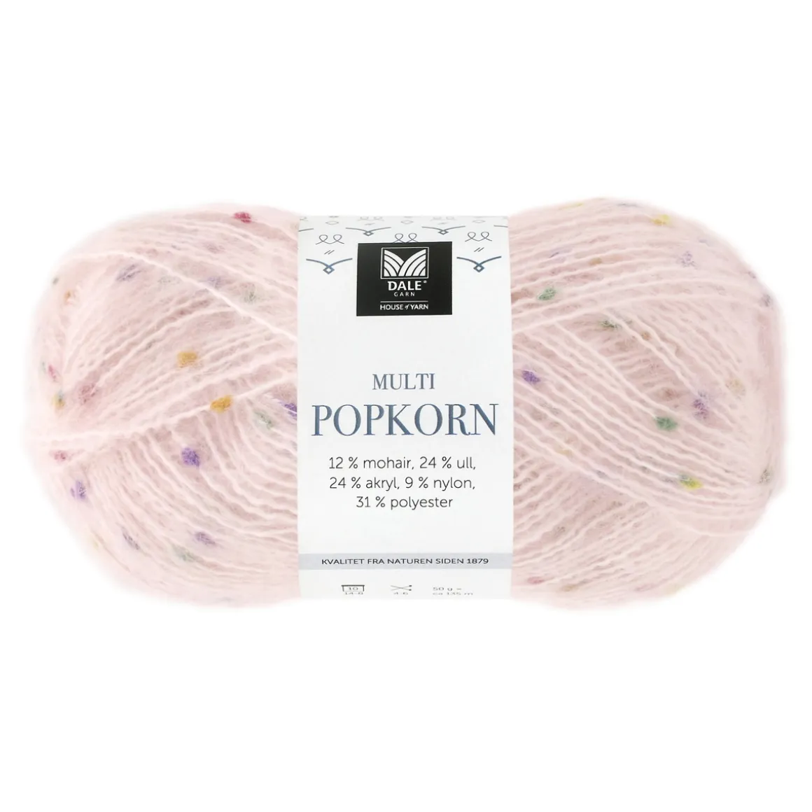 Dale Multi Popkorn fra House of Yarn, 50 g lys rosa – alsidigt effektgarn