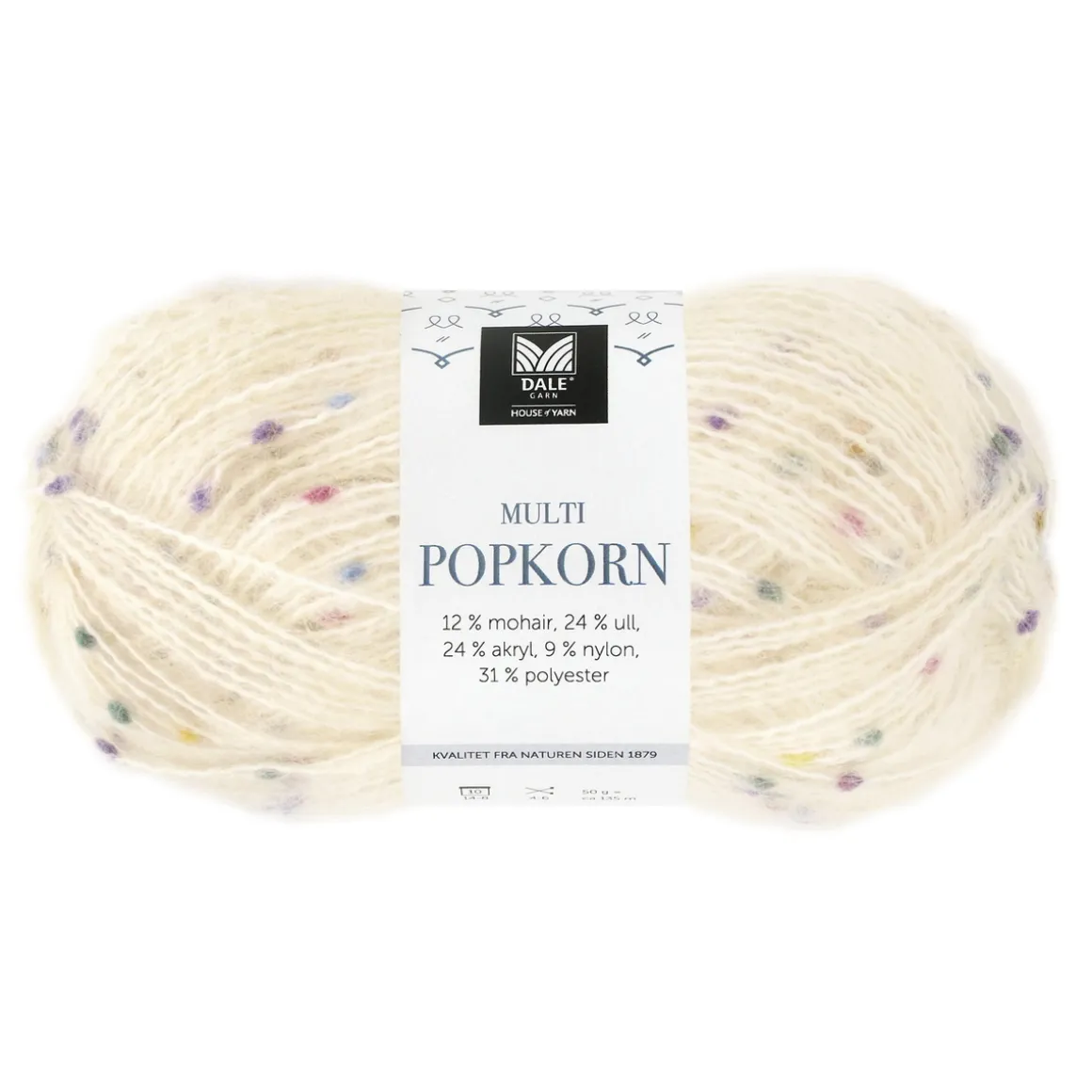 Dale Multi Popkorn fra House of Yarn, 50 g natur – alsidigt effektgarn