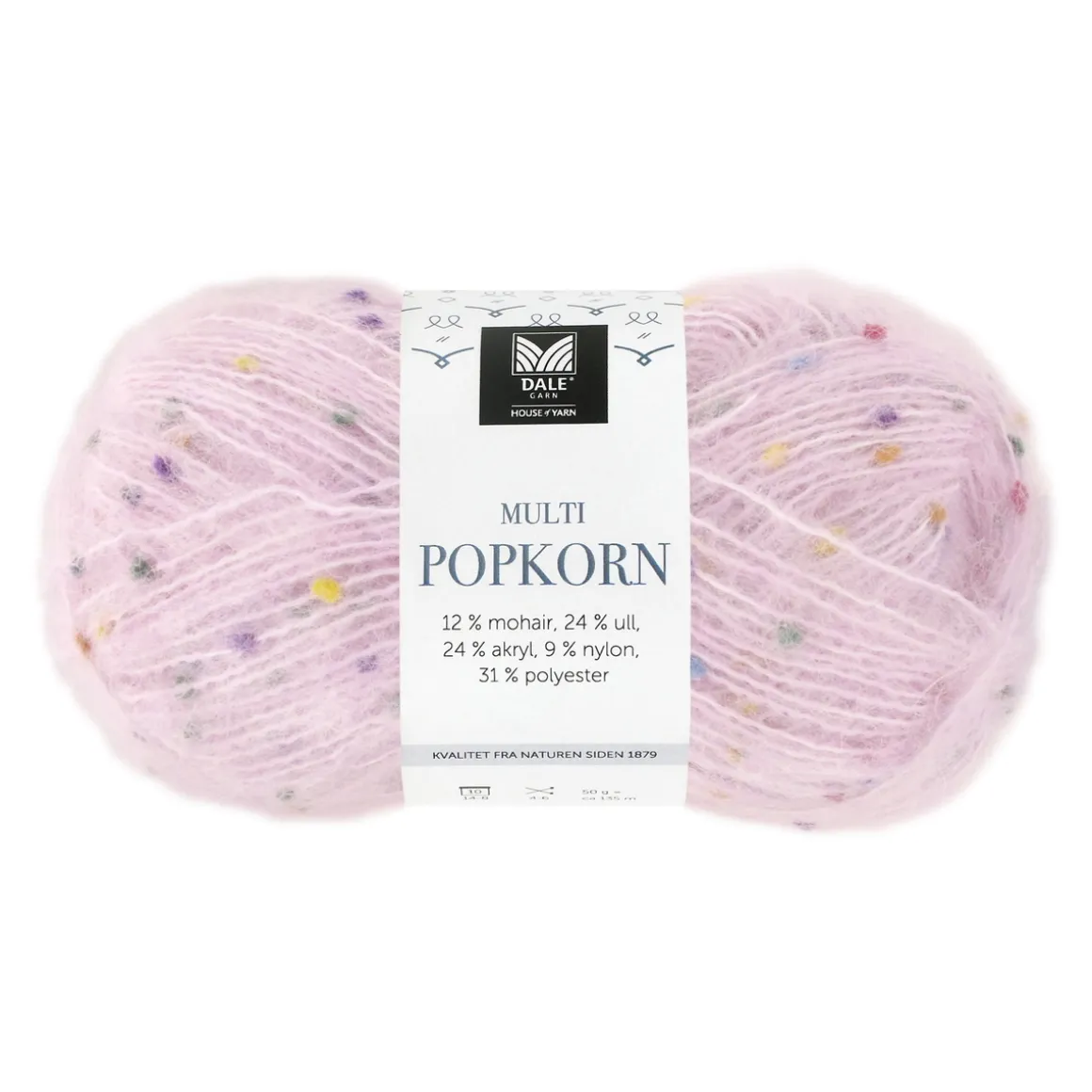 Dale Multi Popkorn fra House of Yarn, 50 g rosa – alsidigt effektgarn
