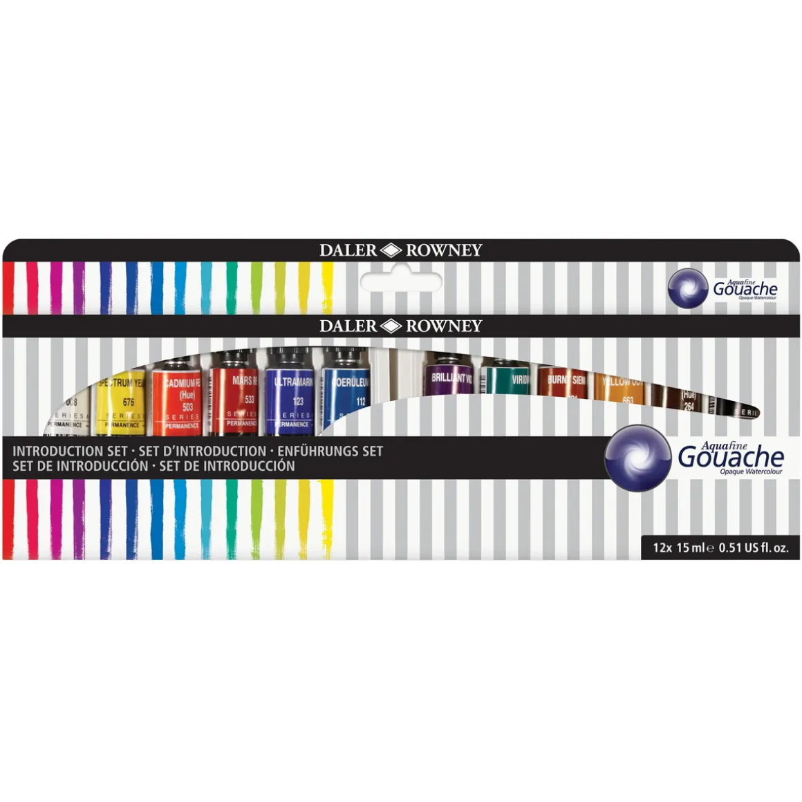 Daler-Rowney Aquafine Gouache introduktionssæt med 12x15 ml gouachefarve