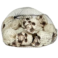 Dødningehoveder til halloween, 12-pak i net, 4,5×6×5,5 cm