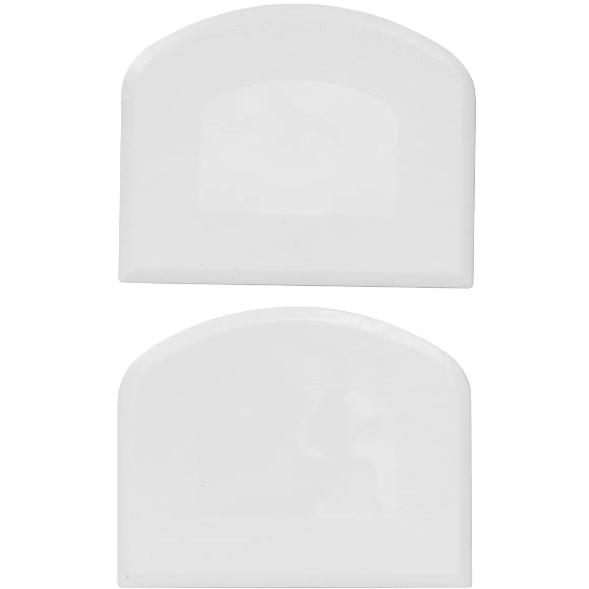 Dejskrabere af plast 2-pak, 11,7×9,2 cm store. Tykkelse 0,25 cm
