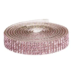 Dekorationsbånd selvklæbende med similisten 1 meter×10 mm rosa