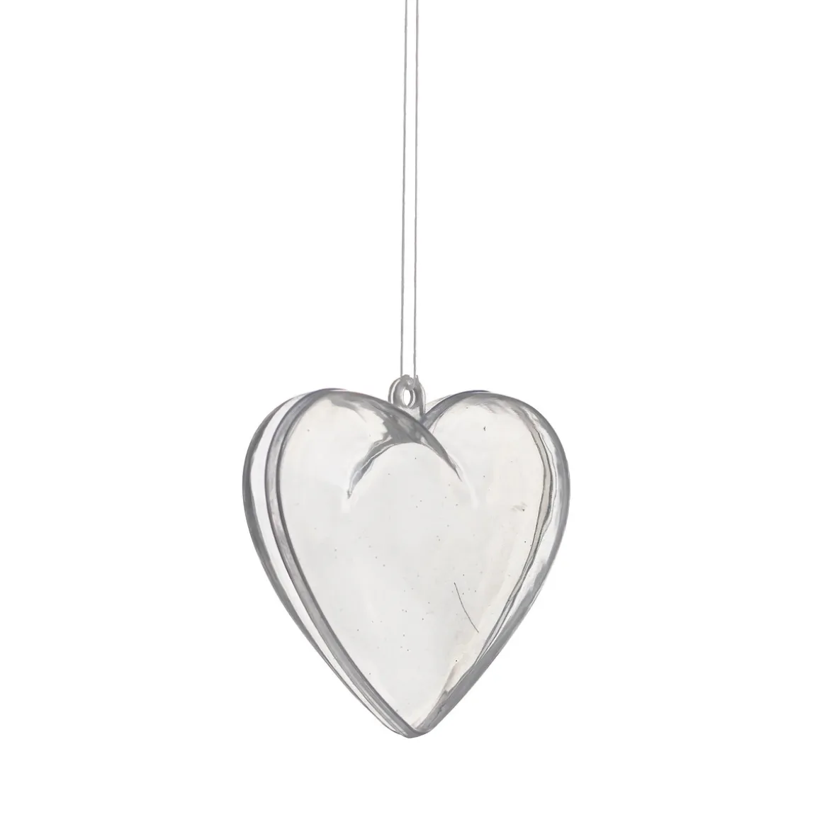 Delbare hjerteformede julekugler af plast, 6 stk. Ø6 cm