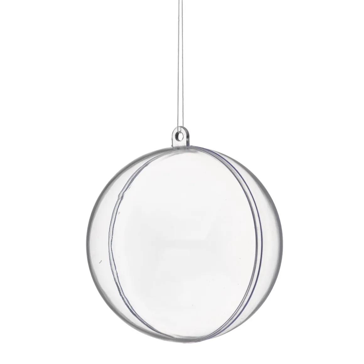 Delbare julekugler af plast, runde, 4 stk. Ø7,5 cm