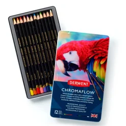 Derwent Chromaflow farveblyanter 12 stk. i praktisk metaletui