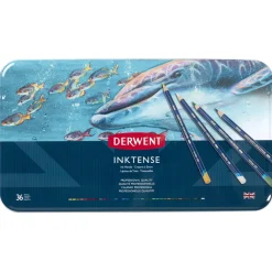 Derwent Inktense 36 akvarelblyanter i metalæske