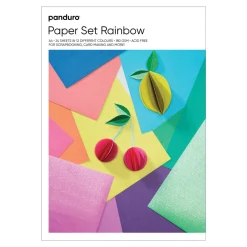 Designblok Rainbow A4, 24 ark, hvoraf 4 med metallictryk, 180 g/m²