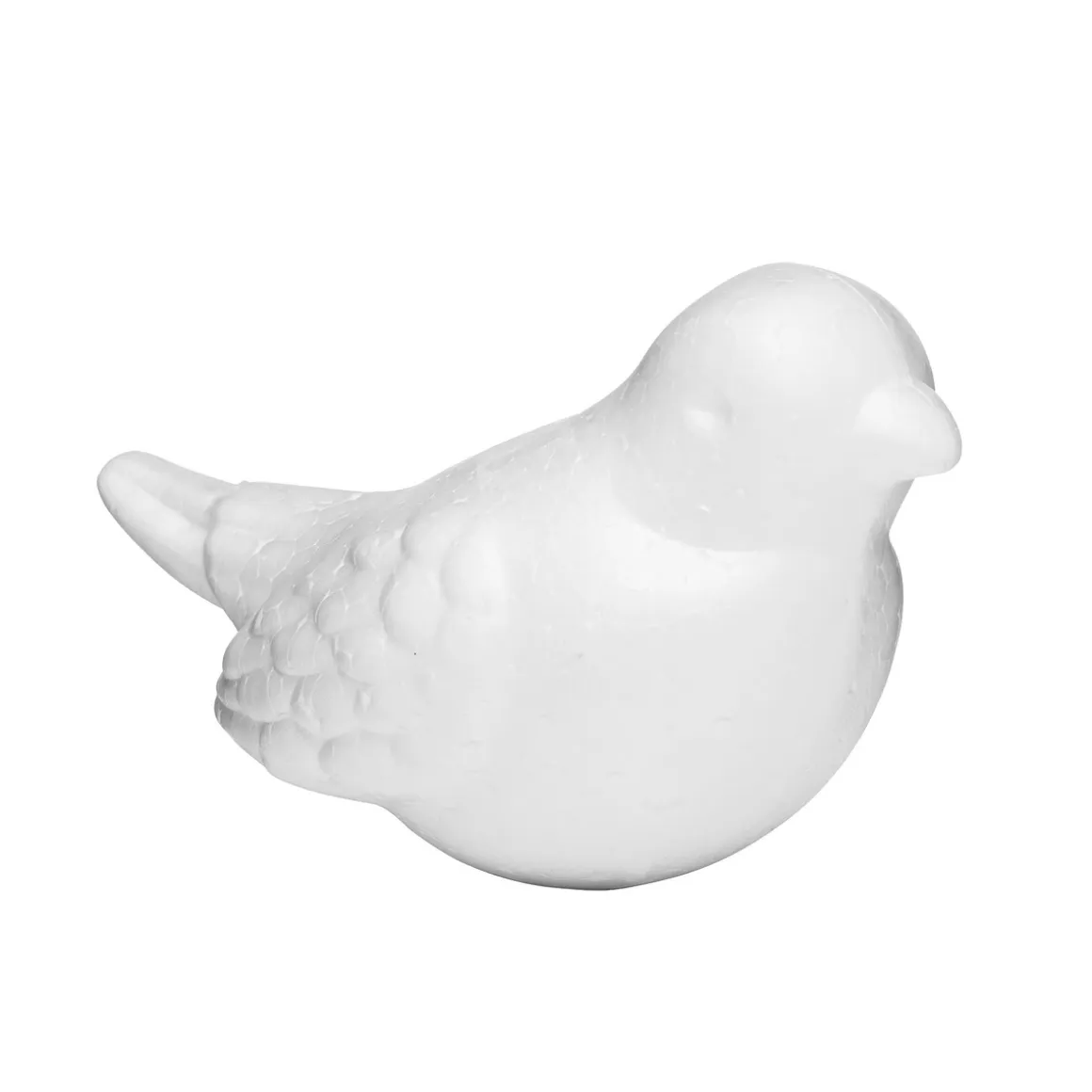 Detaljerig fugl af styropor, 14×7×9 cm