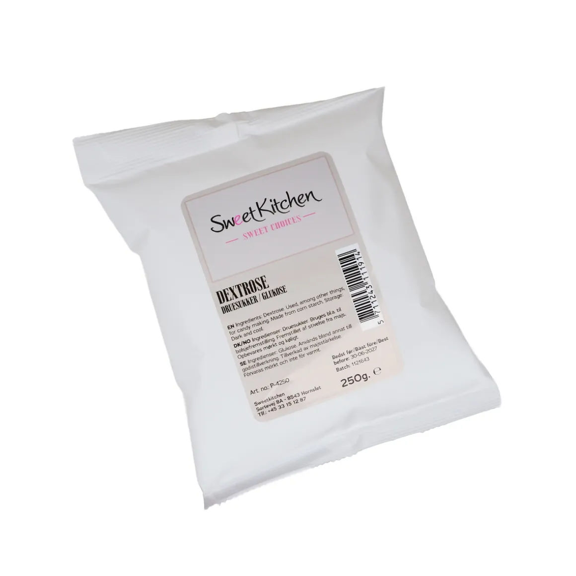 Dextrose, druesukker til sødning af bolsjer, bagning, is etc. 250 gram