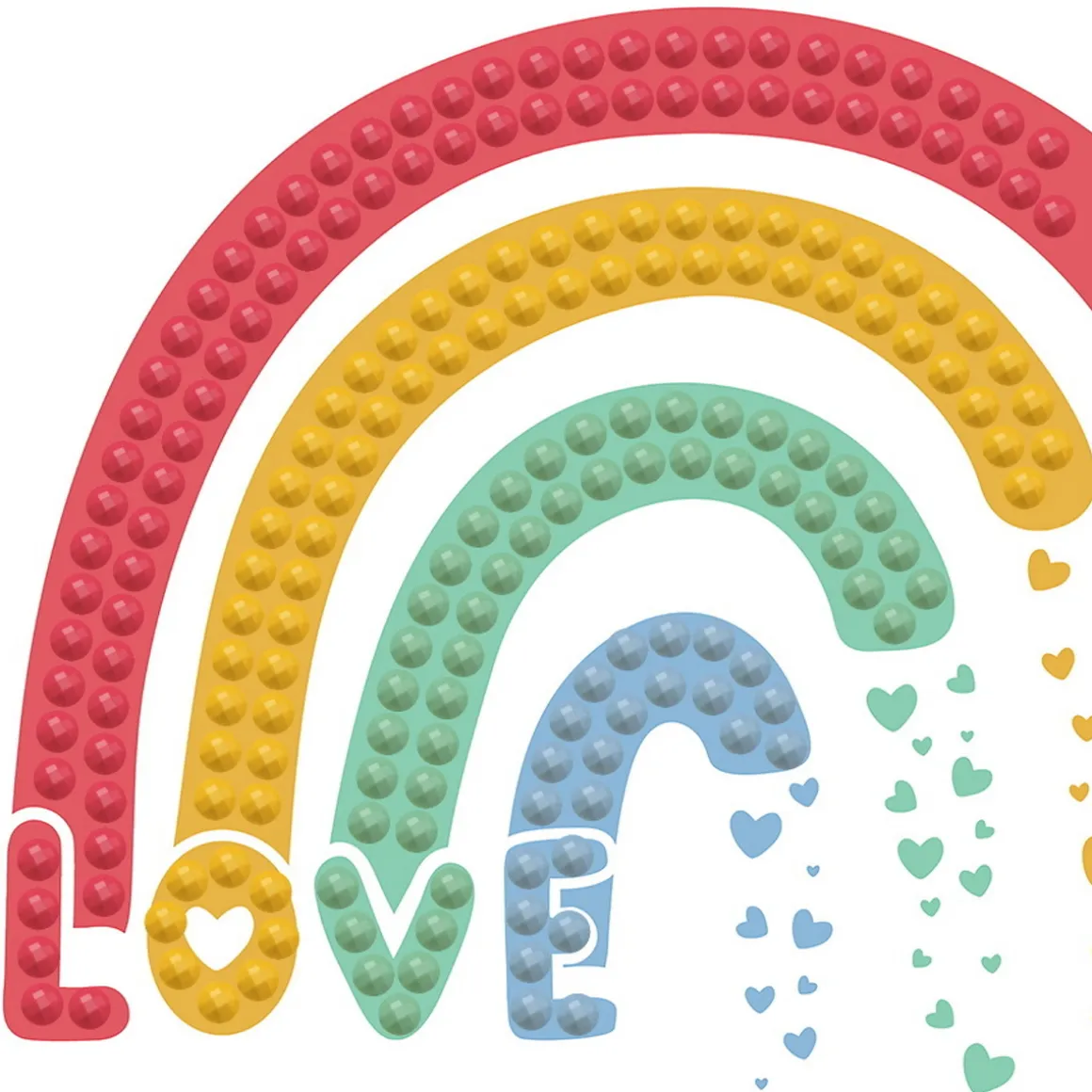Diamond Dotz Love Rainbow – diamond painting, 7,8×7,8 cm
