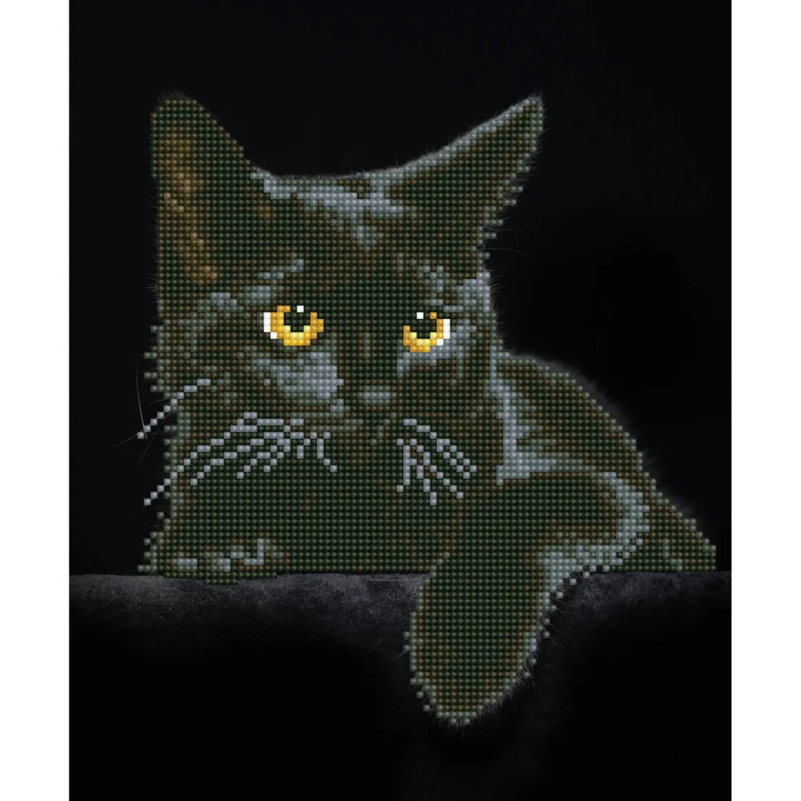 Diamond Dotz Midnight Cat – diamond painting, 27,9×35,5 cm, 4389 dotz