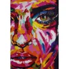 Diamond painting ansigt med intensive farver 40×60 cm