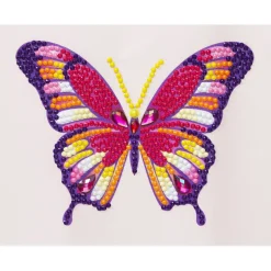 Diamond painting – 12×16 cm stort motiv med en farvestrålende sommerfugl