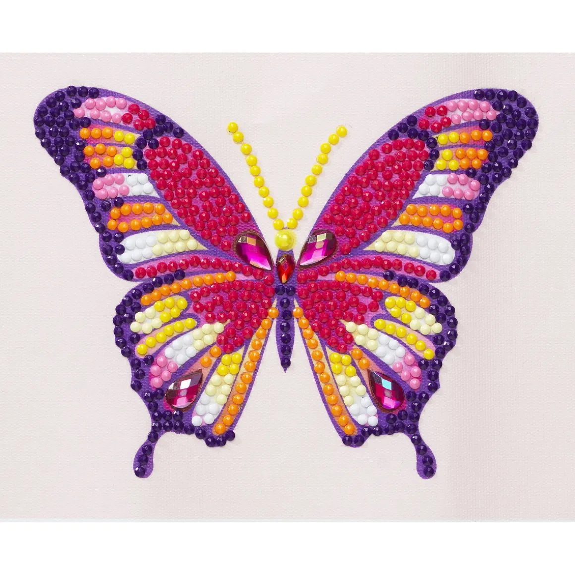 Diamond painting – 12×16 cm stort motiv med en farvestrålende sommerfugl