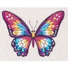 Diamond Painting farverig sommerfugl, 16×12 cm lærred + perler, silikone og pincet