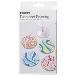 Diamond Painting 4-pak coasters til glas, Ø10 cm