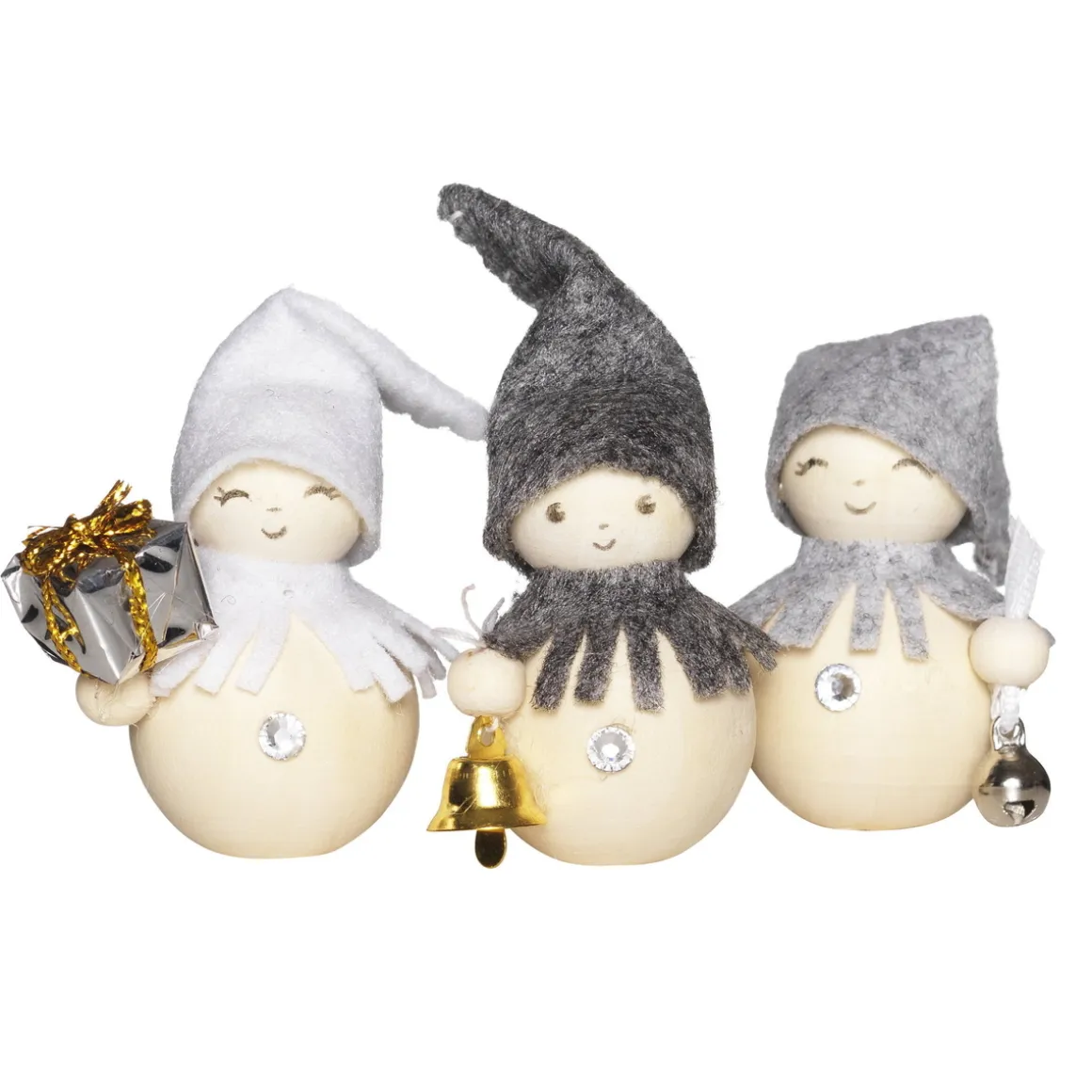 DIY-kit Blingy Xmas Elves, julepynt med 6 glitrende elver. Længde 5-8 cm