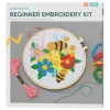 DIY-kit broderi blomster til børn og nybegyndere – broderiramme, tråd, motiver og tilbehør