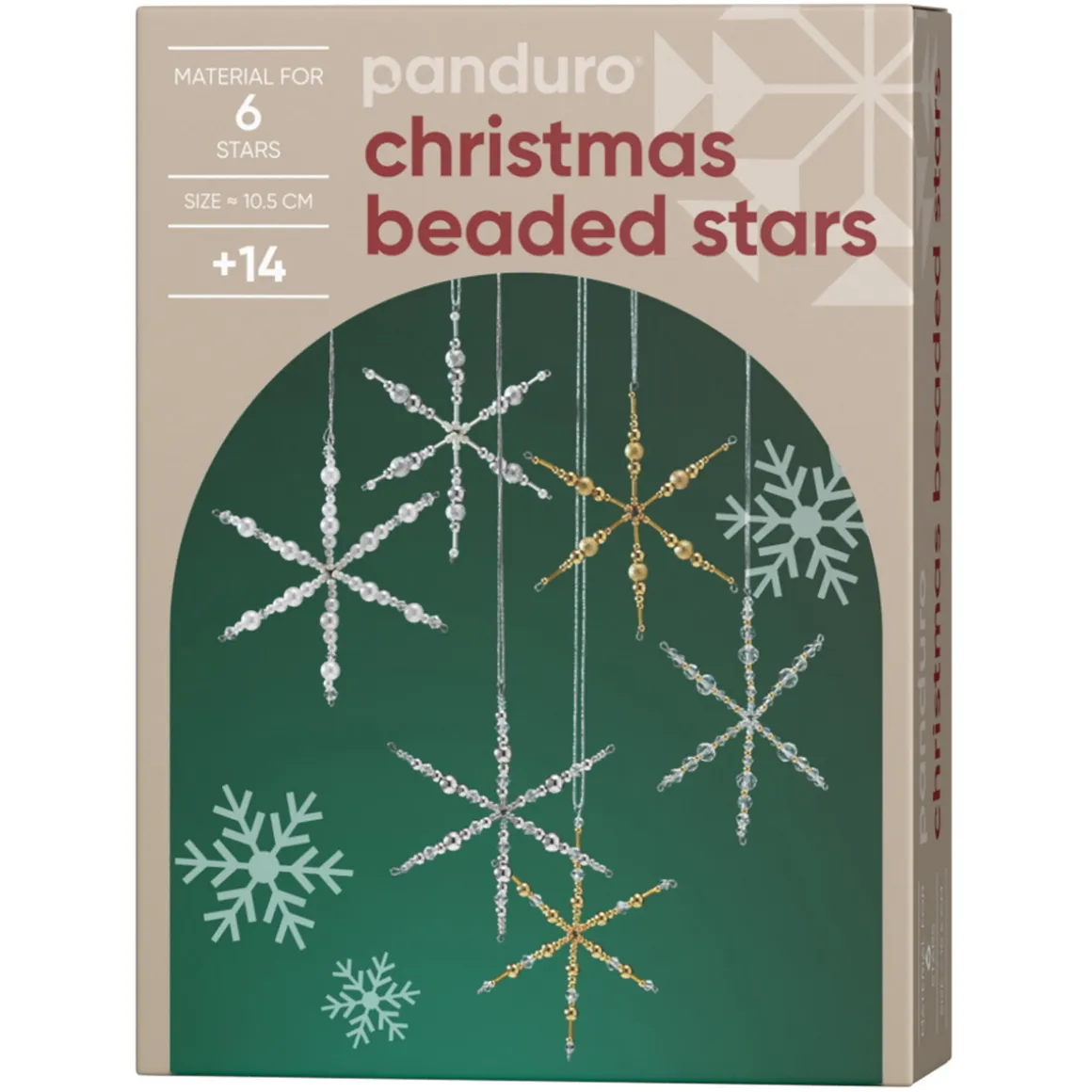 DIY-kit Christmas Beaded Stars – lav 6 perlemorsskinnende julestjerner a Ø10,5 cm