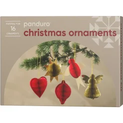 DIY-kit Christmas Ornaments, lav 16 stk. juletræspynt med harmonikapapir