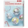 DIY-kit Colouring Xmas Baubles – farvelæg motiver og pynt på 4 julekugler