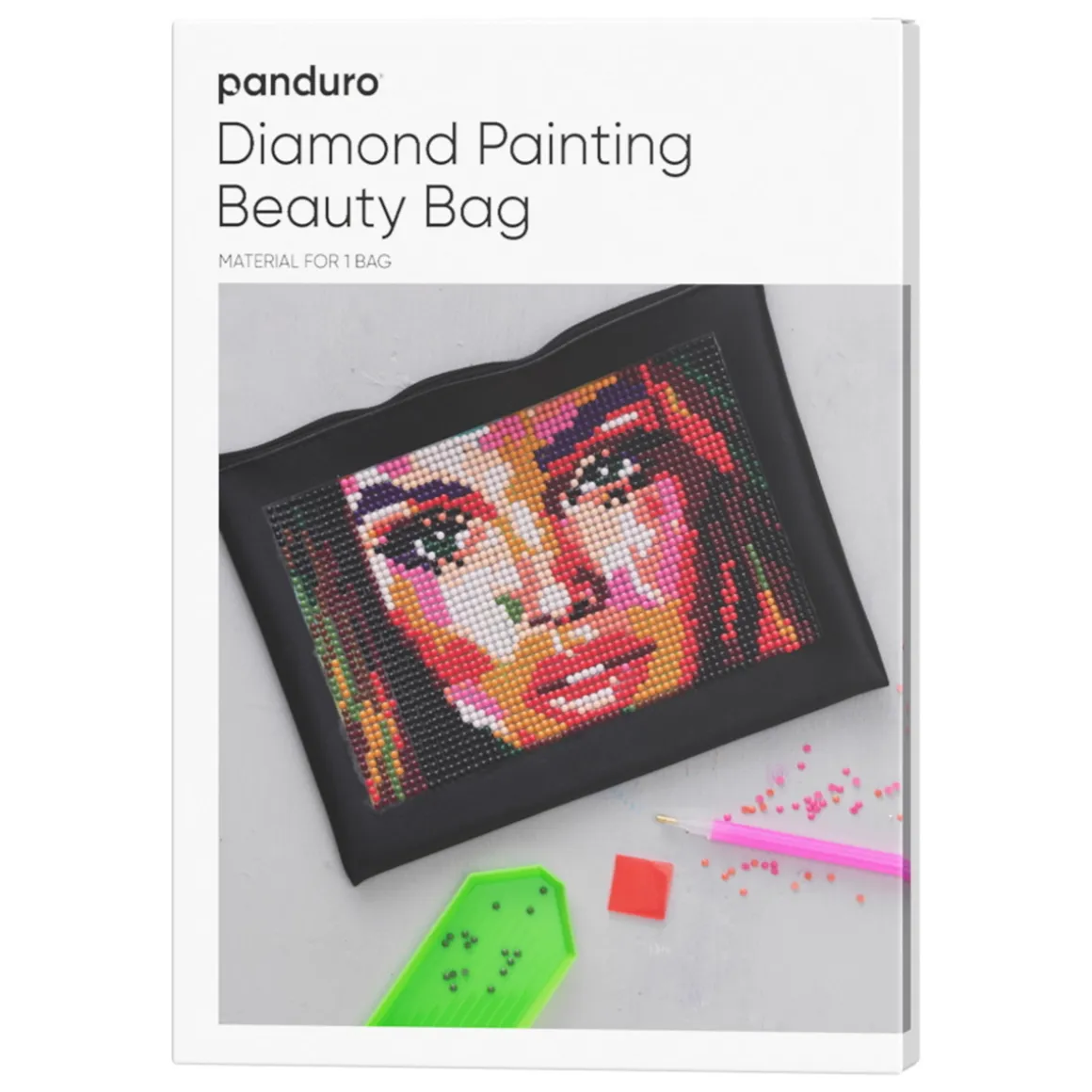 DIY-kit Diamond Painting, lav en toilettaske af perler! 21,5×15,5 cm, fremstillet af kunstlæder