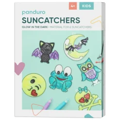 DIY-kit Glow In The Dark Suncatchers. Mal selvlysende solfangere med vinduesfarve.