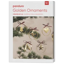 DIY-Kit Golden Ornaments, lav 6 guldglitrende stykker juletræspynt af metal