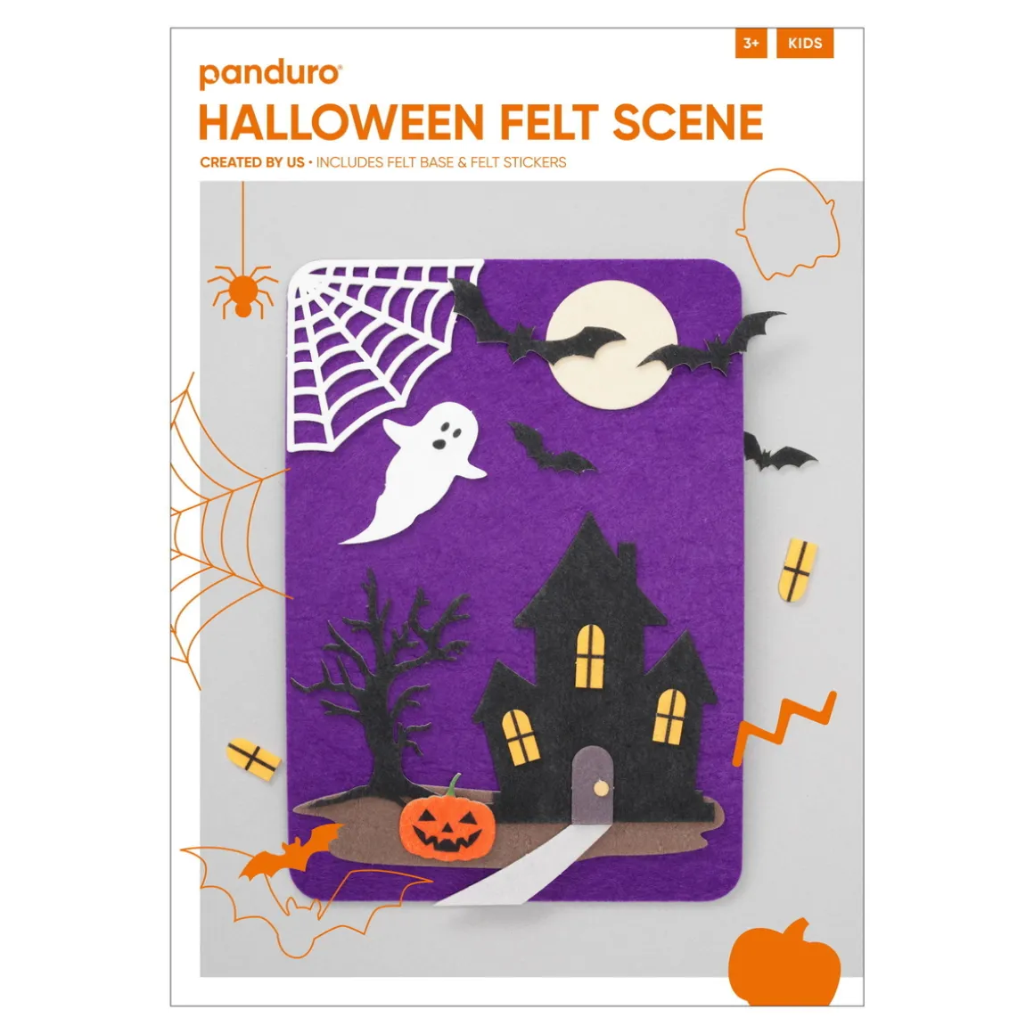 DIY-Kit Halloween, dekorér et skræmmende filtmotiv på 21×29,5 cm
