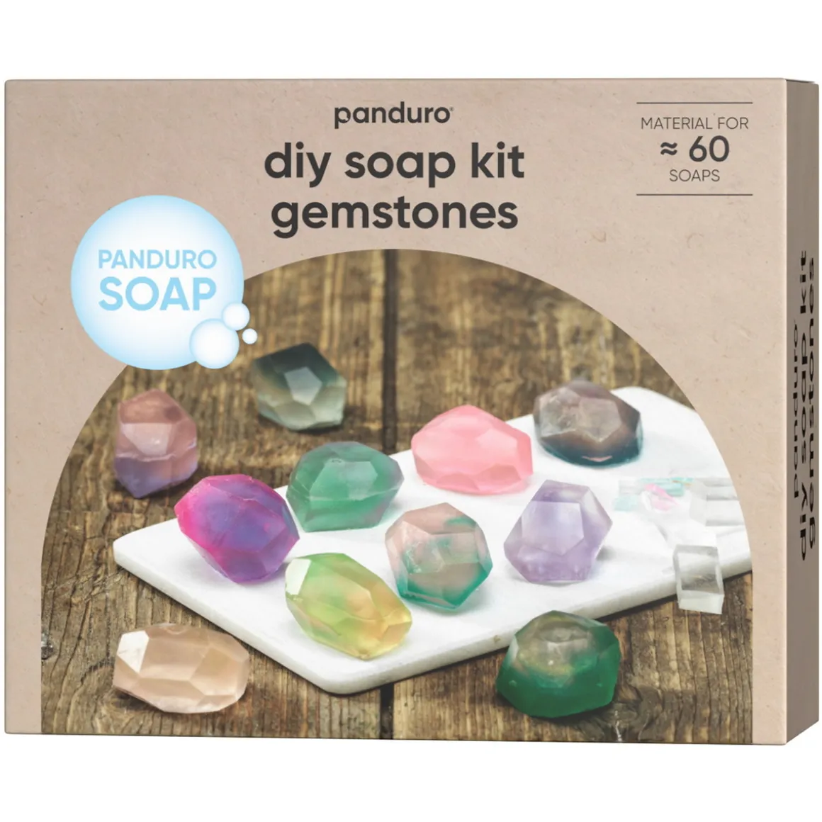 DIY-kit lav dine egne ædelstenslignende sæber i sjove farver med guldglitter