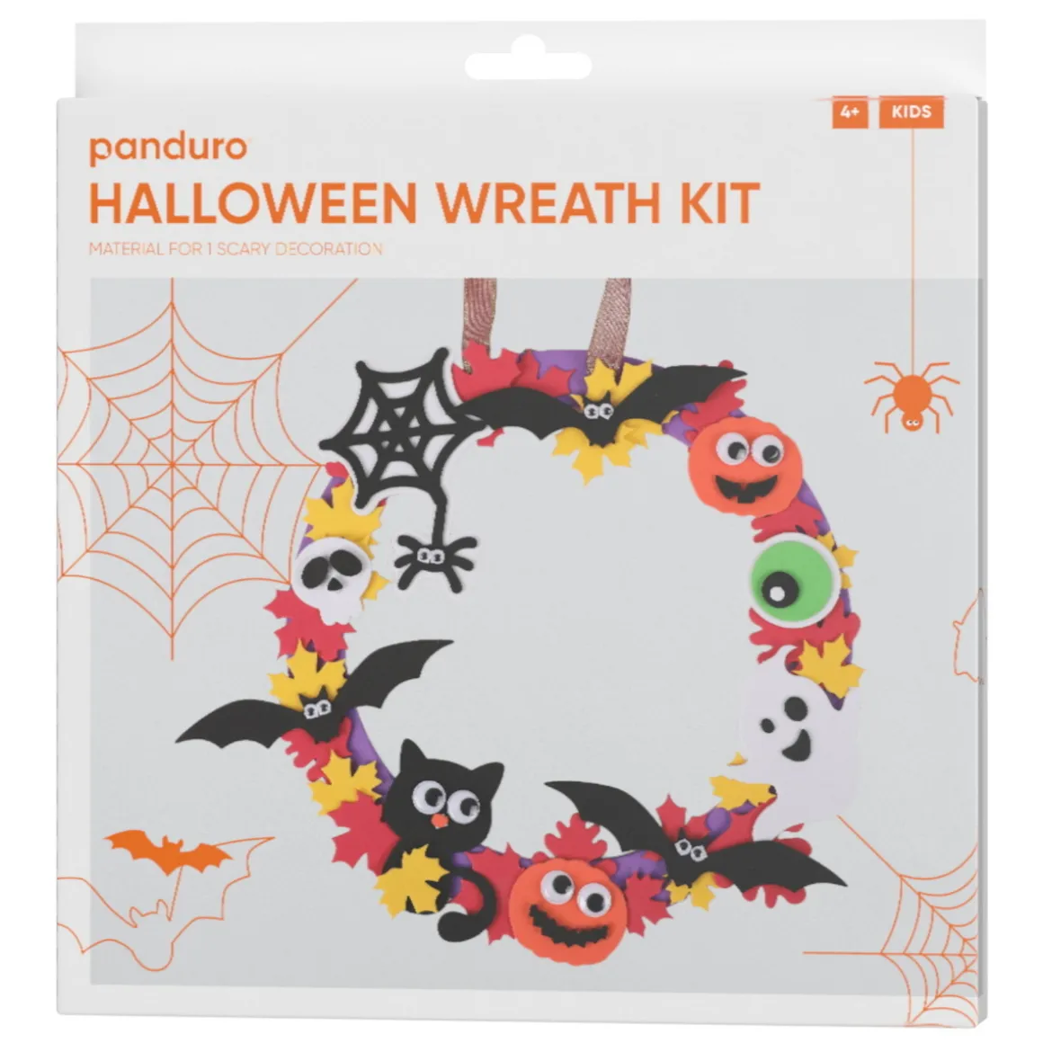 DIY-kit lav en flot halloweenkrans af funky foam og bevægelige øjne! Ø30 cm