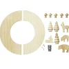 DIY-kit lysestage i træ med dekorationer – Ø30 cm