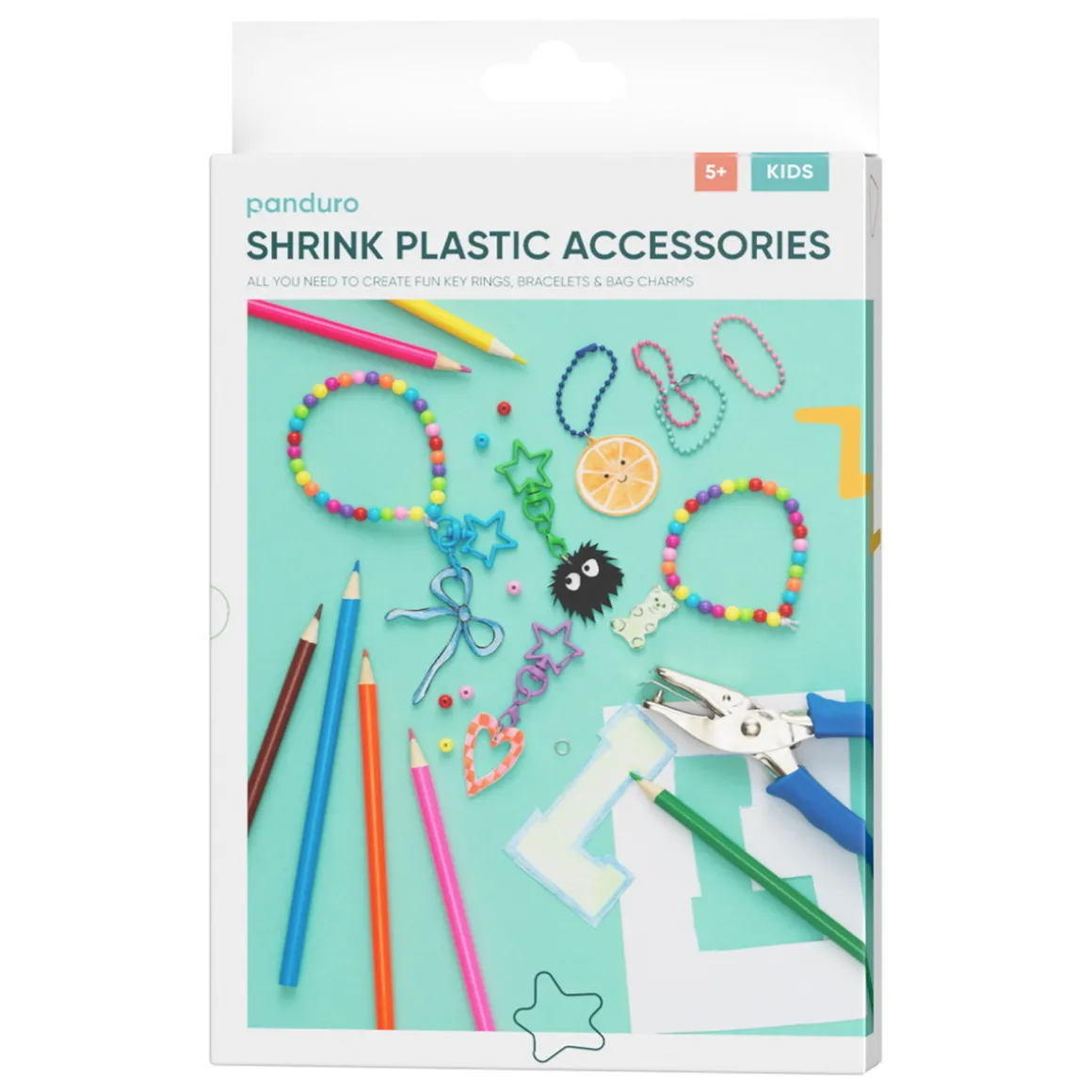 DIY-kit med alt, hvad du skal bruge til at lave charms og vedhæng af krympeplast!