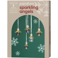 DIY-kit Sparkling Angels – lav 9 smukke, glitrende engle. L. 3 cm