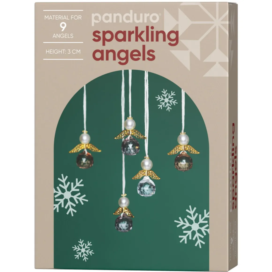 DIY-kit Sparkling Angels – lav 9 smukke, glitrende engle. L. 3 cm
