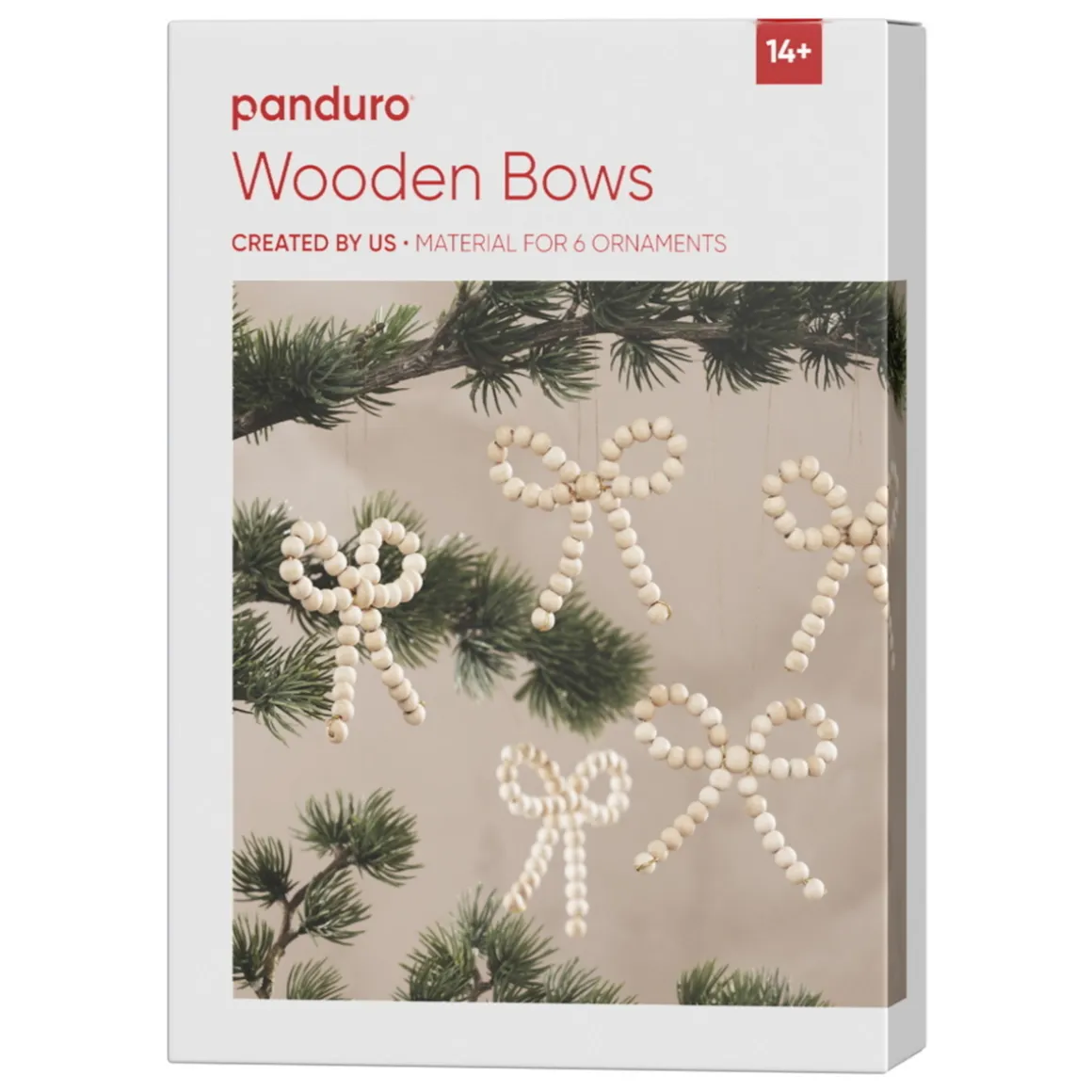DIY-Kit Wooden Bows, skab 6 stk. smukke juletræssløjfer i træ
