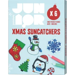 DIY-Kit Xmas Suncatchers, solfangere med juletema, 6 stk. motiver og 7 farver