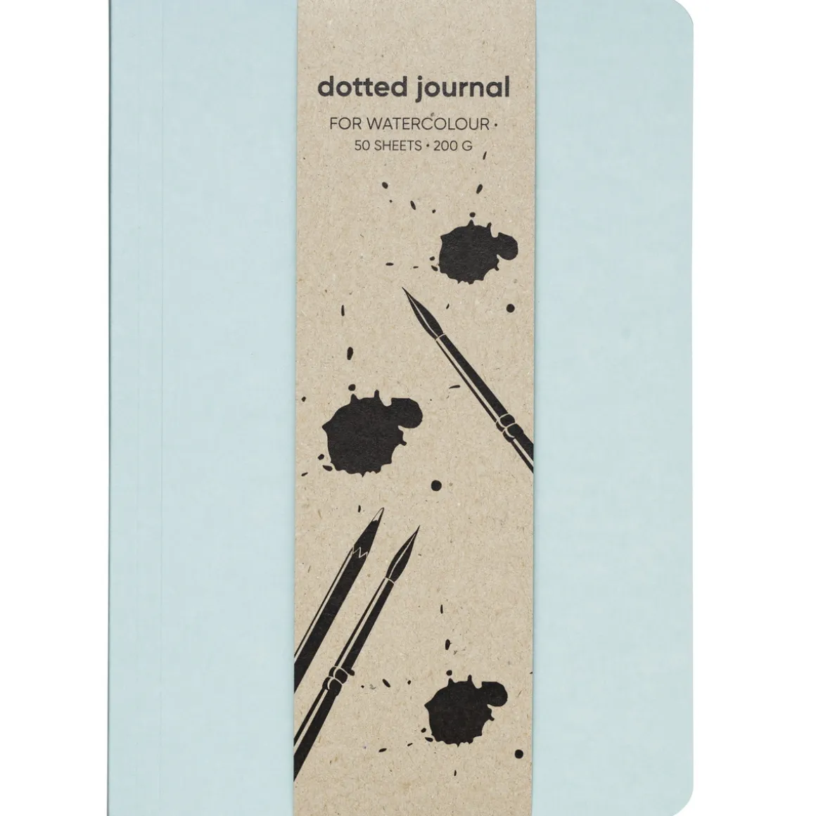 Dotted Journal til akvarel, blåt omslag A5, 50 ark – gramvægt 200