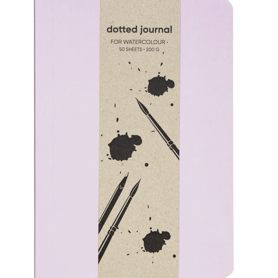 Dotted Journal til akvarel, rosa omslag A5, 50 ark – gramvægt 200